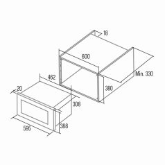 CATA - Beépíthető mikrohullámú sütő MC-20 M BK fekete