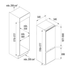 CATA - Beépíthető hűtőszekrény CI-54177 ST/D