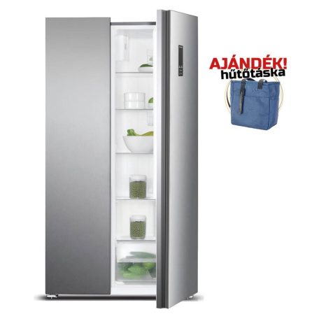 DAVOLINE - Hűtőszekrény kétajtós DSS-442D IX Inox + Ajándék Hűtőtáska