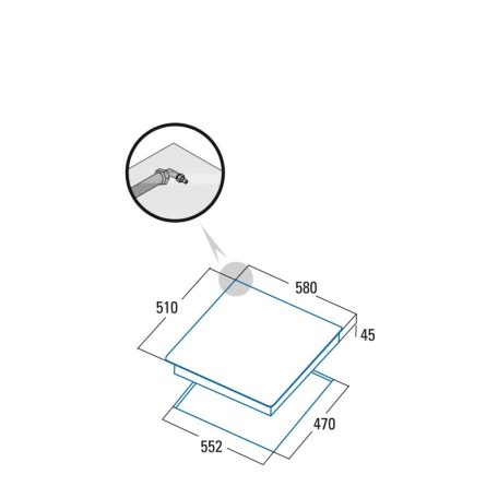 CATA - Beépíthető gázfőzőlap LGD-631 X inox