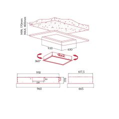   Nodor - Páraelszívó NorBreeze ISLA JANO WH 960 RF Hob to Hood