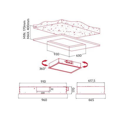 Nodor - Páraelszívó NorBreeze ISLA JANO WH 960 RF Hob to Hood