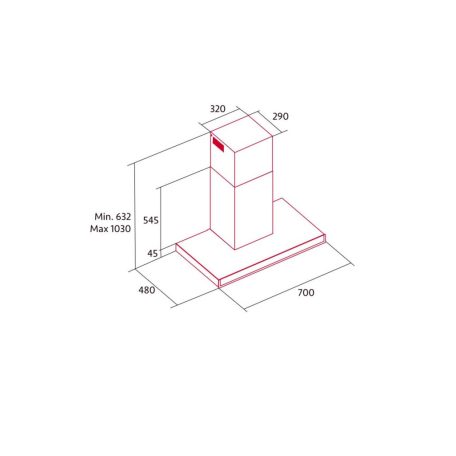 Nodor - Páraelszívó NorBreeze SLIM 70 BK Hob to Hood