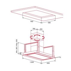   Nodor - Páraelszívó NorBreeze ISLA DEIMOS 1000 RF Hob to Hood