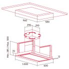 NODOR - Páraelszívó NorBreeze ISLA DEIMOS 1000 RF Inox/Fehér hob to hood + plazma filter QUADRO 800 R
