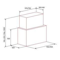   NODOR OUTLET - Páraelszívó NorBreeze CUBE GLASS ECO 70 WH - Kiállított bemutató termék!