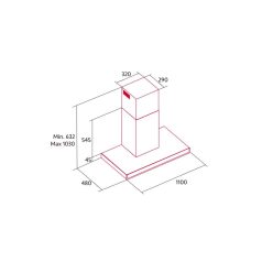 Nodor - Páraelszívó NorBreeze SLIM 110 BK Hob to Hood