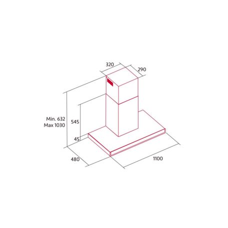 Nodor - Páraelszívó NorBreeze SLIM 110 BK Hob to Hood