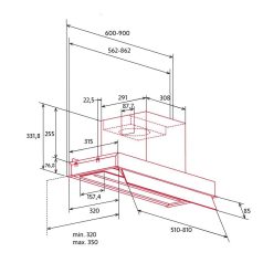   Nodor - Páraelszívó NorBreeze GREGAL 60 WH NMOTION Hob to Hood