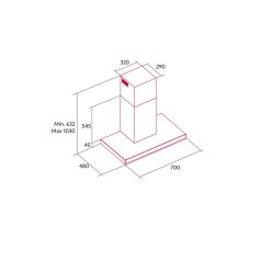Nodor - Páraelszívó NorBreeze SLIM 70 WH Hob to Hood