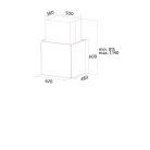 Nodor - Páraelszívó NorBreeze ISLA CUBE GLASS ECO 60 WH/A fehér Hob to Hood