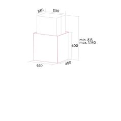   Nodor - Páraelszívó NorBreeze ISLA CUBE GLASS ECO 60 WH/A fehér Hob to Hood