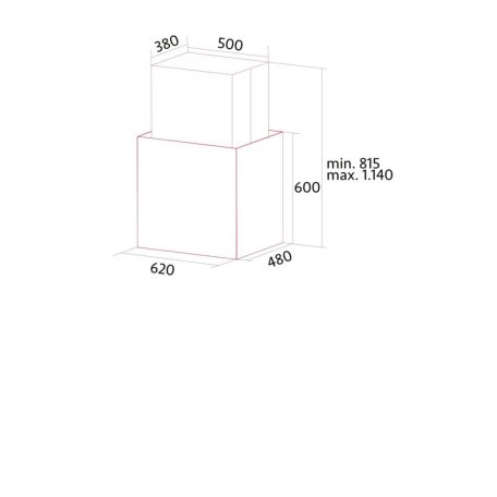 Nodor - Páraelszívó NorBreeze ISLA CUBE GLASS ECO 60 WH/A fehér Hob to Hood