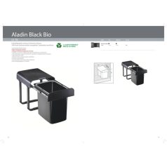   EKOTECH - Beépíthető hulladékgyűjtő ALADIN BLACK BIO - 1 x 16 liter