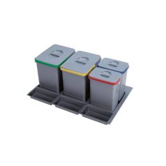   EKOTECH - Beépíthető hulladékgyűjtő PRACTIKO 900 - 2x15 liter 2x7 liter + 3 tartó