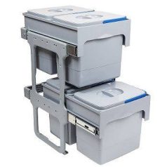   EKOTECH - Beépíthető hulladékgyűjtő TANDEM SHORT 40 - 2x15+2x12 liter