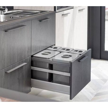 EKOTECH - Beépíthető hulladékgyűjtő JAZZ 60 - 2x15 liter+3x7 liter