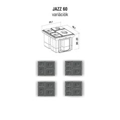   EKOTECH - Beépíthető hulladékgyűjtő JAZZ 60 - 2x15 liter+3x7 liter