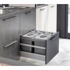 EKOTECH - Beépíthető hulladékgyűjtő JAZZ 60 - 2x12 liter+3x5 liter