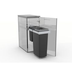   EKOTECH - Beépíthető hulladékgyűjtő SMART Inox 1x26 liter+1x7 liter lágyan záródó