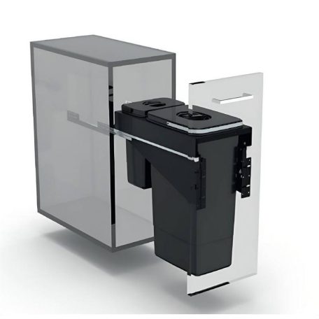 EKOTECH - Beépíthető hulladékgyűjtő FRONT 30 - 1x26 liter+1x7 liter
