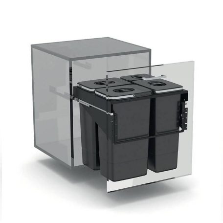 EKOTECH - Beépíthető hulladékgyűjtő FRONT 60 - 1x7 liter+3x26 liter
