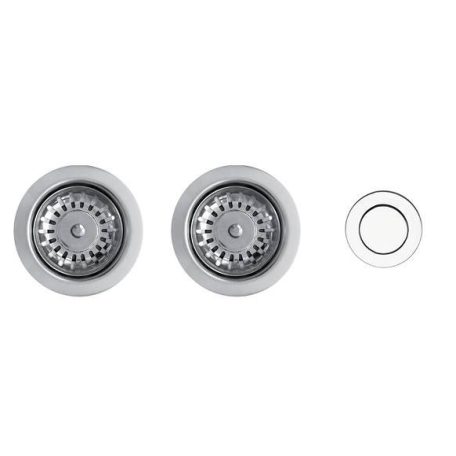 ELLECI - ASP23002 (PUSH-CONTROL POP-UP) automata dugókiemelő kétmedencés mosogatóhoz inox - A készlet erejéig rendelhető!