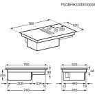 AEG CCE84543FB Indukciós főzőlap beépített páraelszívóval, 80 cm - ComboHob