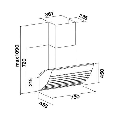 FALMEC OUTLET - Páraelszívó SHARK 75 - Mintatermi kifutó termék!