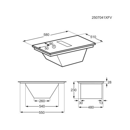Electrolux ECC63410CT Beépíthető XT Bridge 60 cm