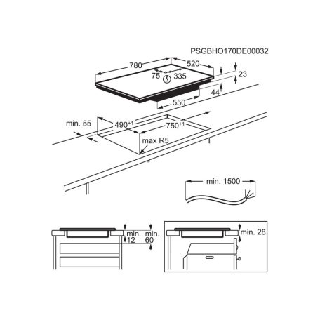 Electrolux EIP8146 Beépíthető indukciós főzőlap, 80 cm