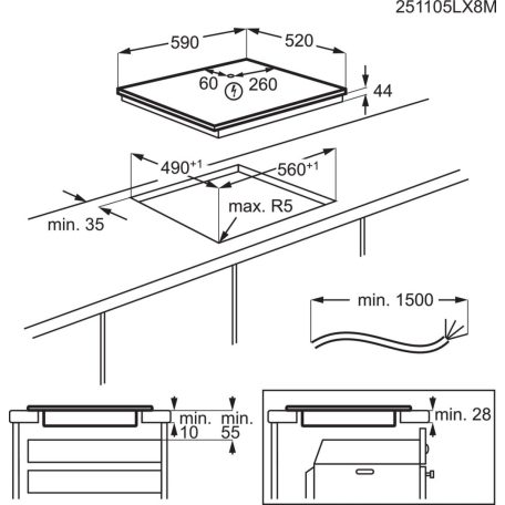 Electrolux EIV63449CT Indukciós főzőlap, SaphirMatt® SE 60 cm
