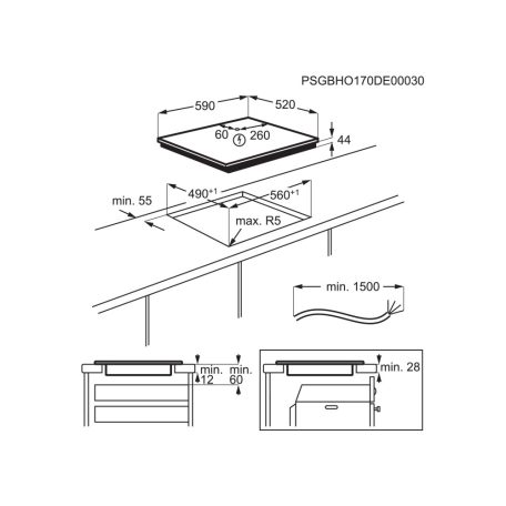 Electrolux EIV634 Beépíthető indukciós főzőlap, 60 cm