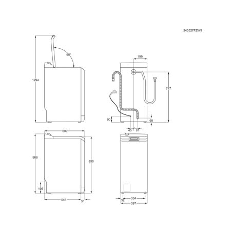 Electrolux EW7T3372E szabadonálló Felültöltős mosógép gőzprogram, ÖkoInverter