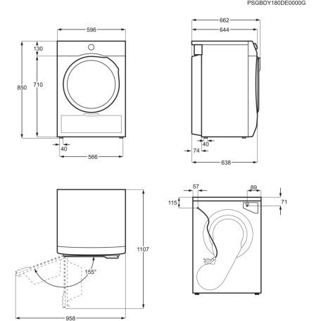 Electrolux EW8D394ME szabadonálló Szárítógép, Inverter motor