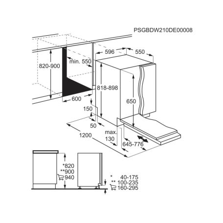 AEG GI5200D2SZ Beépíthető mosogatógép, Quickselect kezelőpanel, AirDry