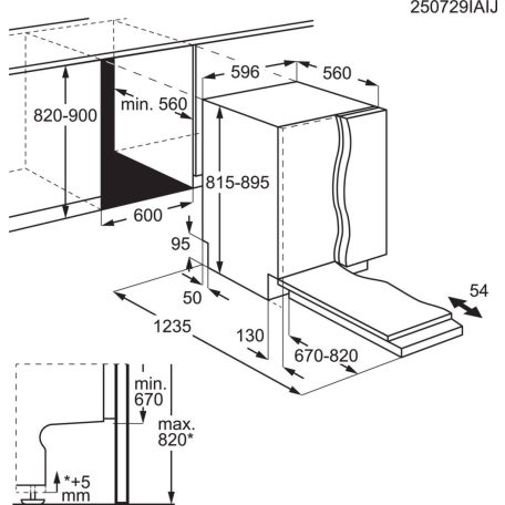 AEG GI8200X5TN CleaningPerformance Beépíthető mosogatógép, Quickselect kezelőpanel, ComfortLift, AirDry