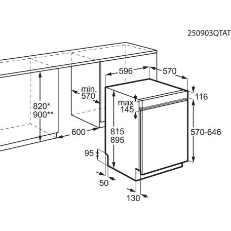 AEG GT7200A2SNM Beépíthető mosogatógép, AirDry