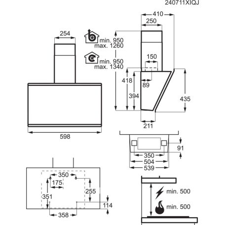 AEG GV77D61SB  Kürtős páraelszívó, Breeze funkció, 60 cm