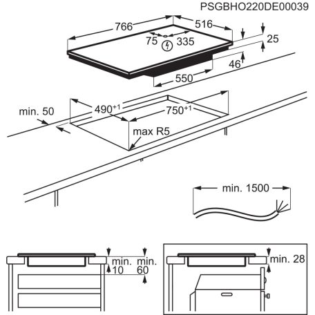 AEG IKE84471XB - KORLÁTOZOTT KÉSZLET! Indukciós főzőlap, Hob2Hood, 80 cm
