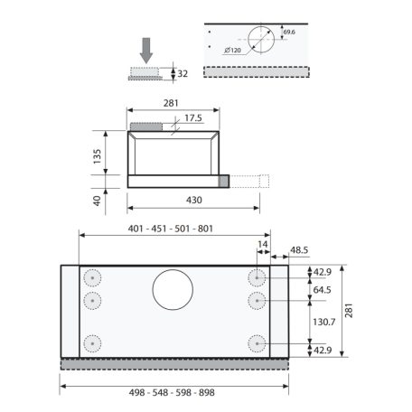 FALMEC AIRMEC OUTLET - Páraelszívó SLIM EVO 50 X inox - A készlet erejéig rendelhető!