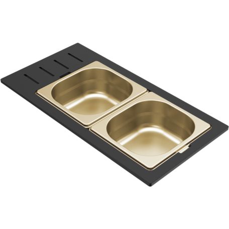 ELLECI - Tároló edény háromrészes gourmet 433 arany HPL kerettel