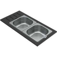   ELLECI - Tároló edény háromrészes gourmet 433 inox HPL kerettel