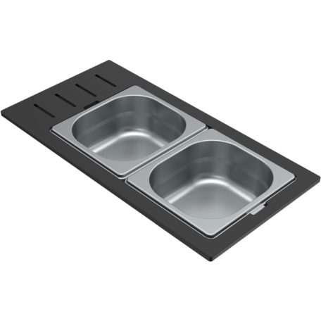 ELLECI - Tároló edény háromrészes gourmet 433 inox HPL kerettel