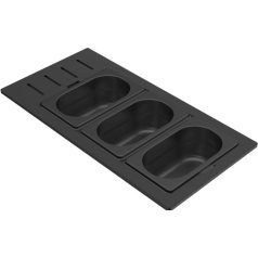   ELLECI - Tároló edény háromrészes gourmet 433 fekete HPL kerettel