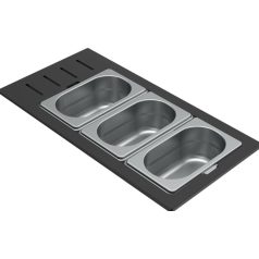   ELLECI - Tároló edény háromrészes gourmet 433 inox HPL kerettel