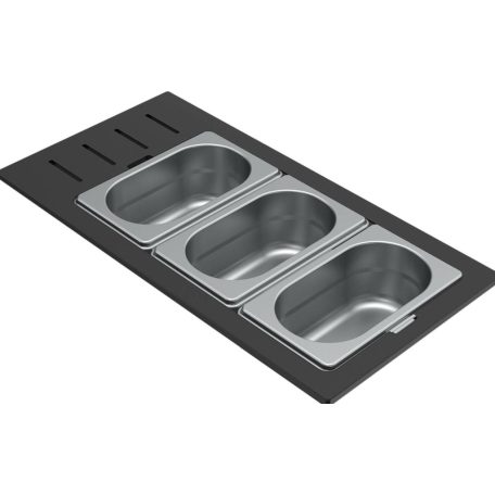 ELLECI - Tároló edény háromrészes gourmet 433 inox HPL kerettel