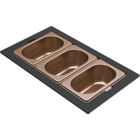 ELLECI - Tároló edény háromrészes gourmet 366 bronz HPL kerettel