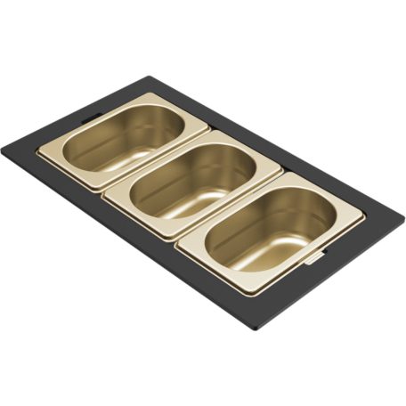 ELLECI - Tároló edény háromrészes gourmet 366 arany HPL kerettel