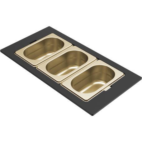 ELLECI - Tároló edény háromrészes gourmet 410 arany HPL kerettel